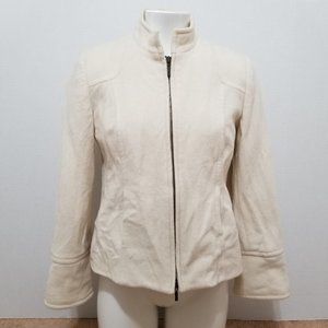 Tribal jacket 6P 6 Petite wool blend? dual double zipper zip cuffs vanilla girl